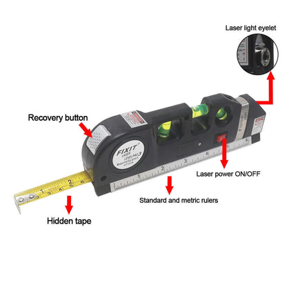 Imported 5 in 1 Multi Purpose Laser Level Pro 3 Laser Leveler Scale Power Tool