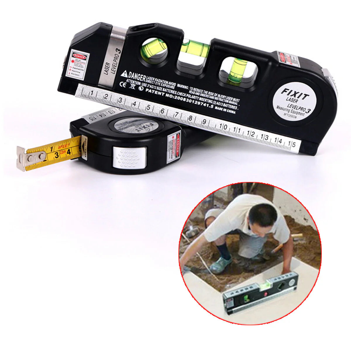 Imported 5 in 1 Multi Purpose Laser Level Pro 3 Laser Leveler Scale Power Tool
